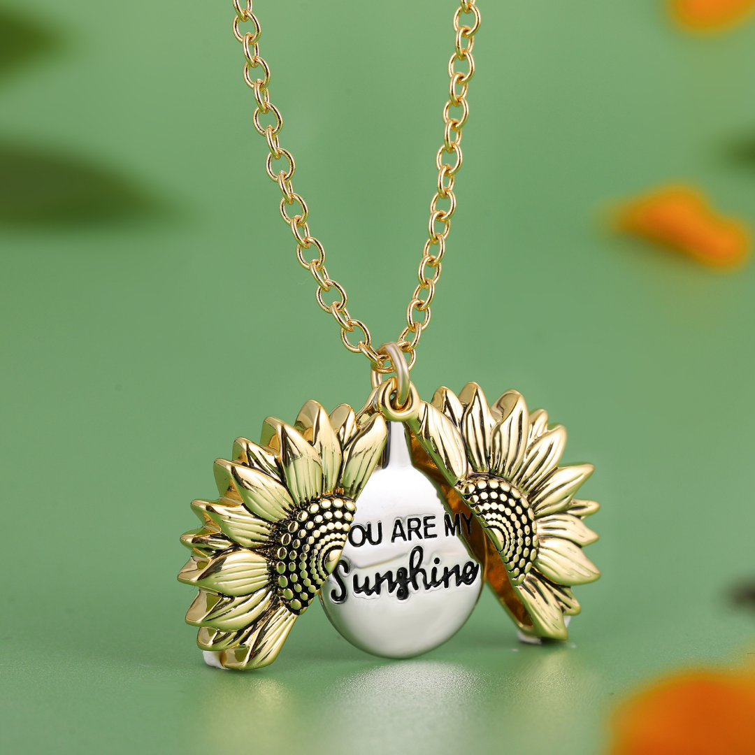 You Are My Sunshine Open Locket Sunflower Pendant Necklace Boho Jewelr –  neckly-c83a